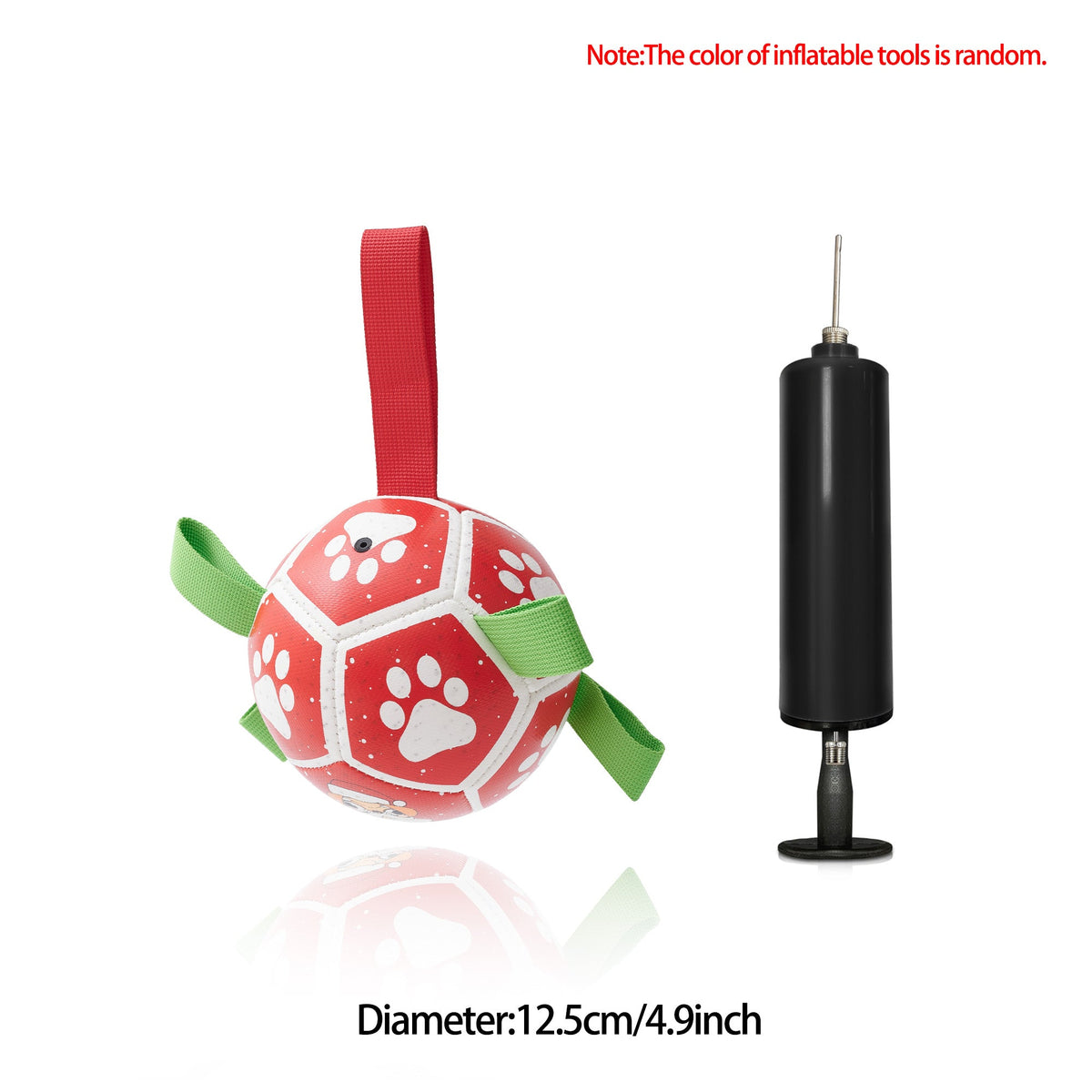 Grab-Tab Fetch Ball - Christmas red, 12.5 cm, without clip, with pump