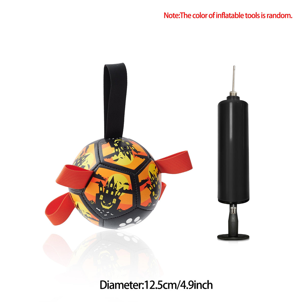 Grab-Tab Fetch Ball - Halloween orange, 12.5 cm, without clip, with pump