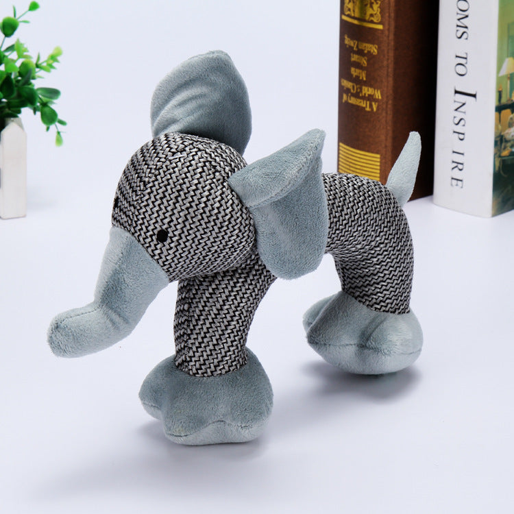 Grey elephant plush dog toy