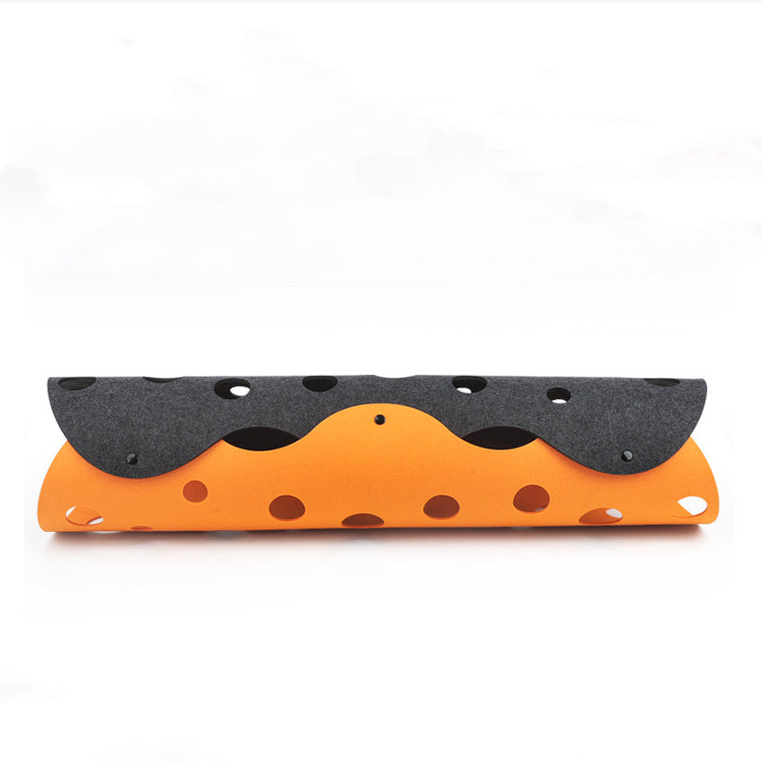 Orange and dark grey felt cat tunnel, A style